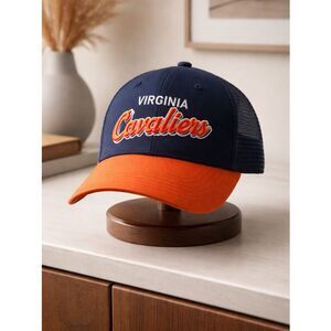 NWT University of Virginia Cavaliers Blue Orange Baseball Cap Hat Snap Block
